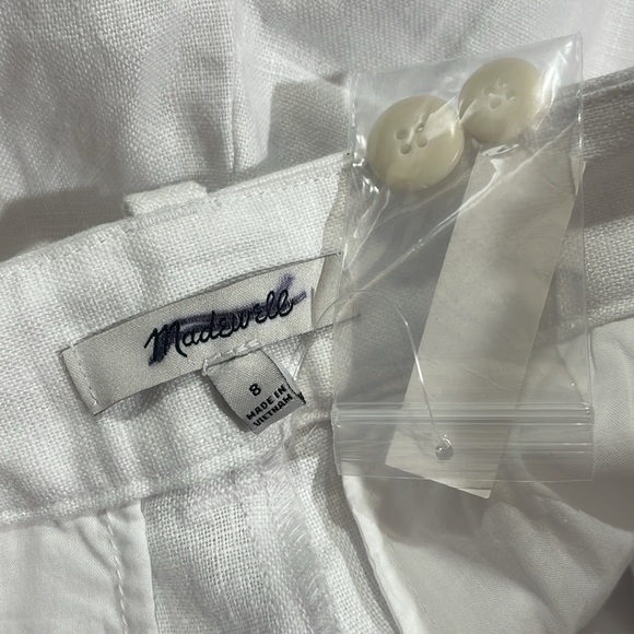 NWT Madewell White The Harlow Wide-Leg Pant in 100% Linen - Picture 4 of 11